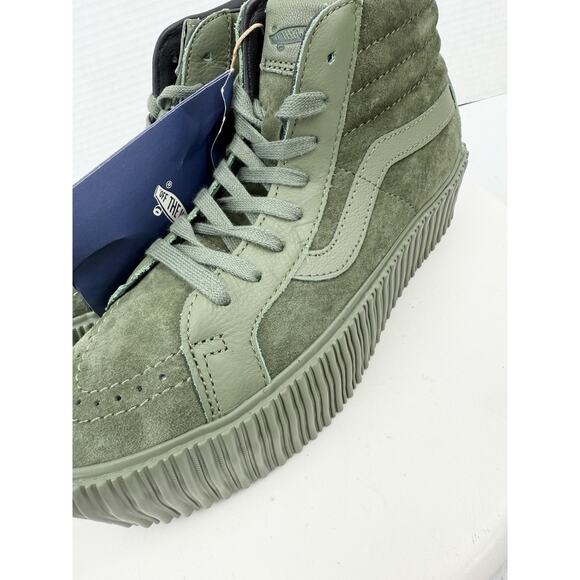 VANS Premier SK8-HI 38 Reissue Platform Army Green Suede Skate Shoes Womens 9.5 - Picture 9 of 12